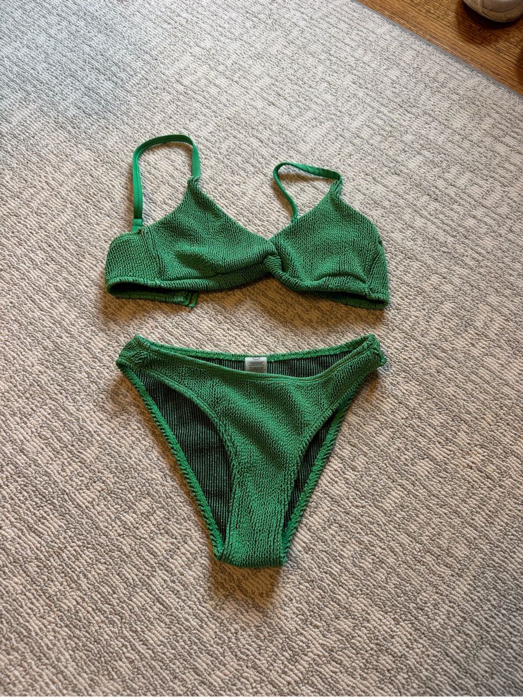 Good American Textured Green Bikini Set
